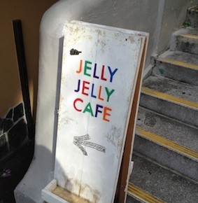 visiting "Jelly Jelly CAFE" in Shibuya